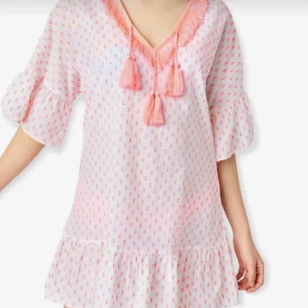 Lilly Pulitzer Kipper Neon Ruffle Hem Beach Cover Up- S/M